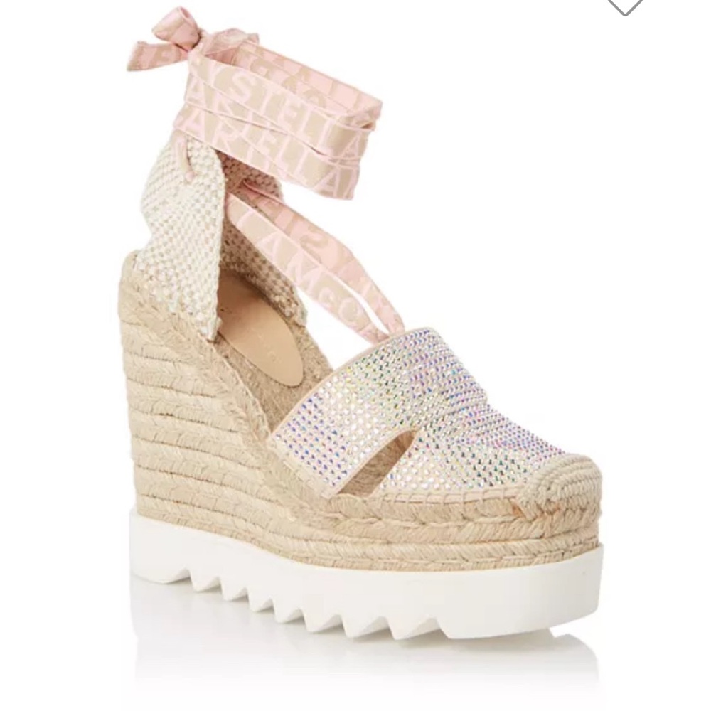 GORGEOUS Stella McCartney Gaia Wedge wrap around sandal. 36
